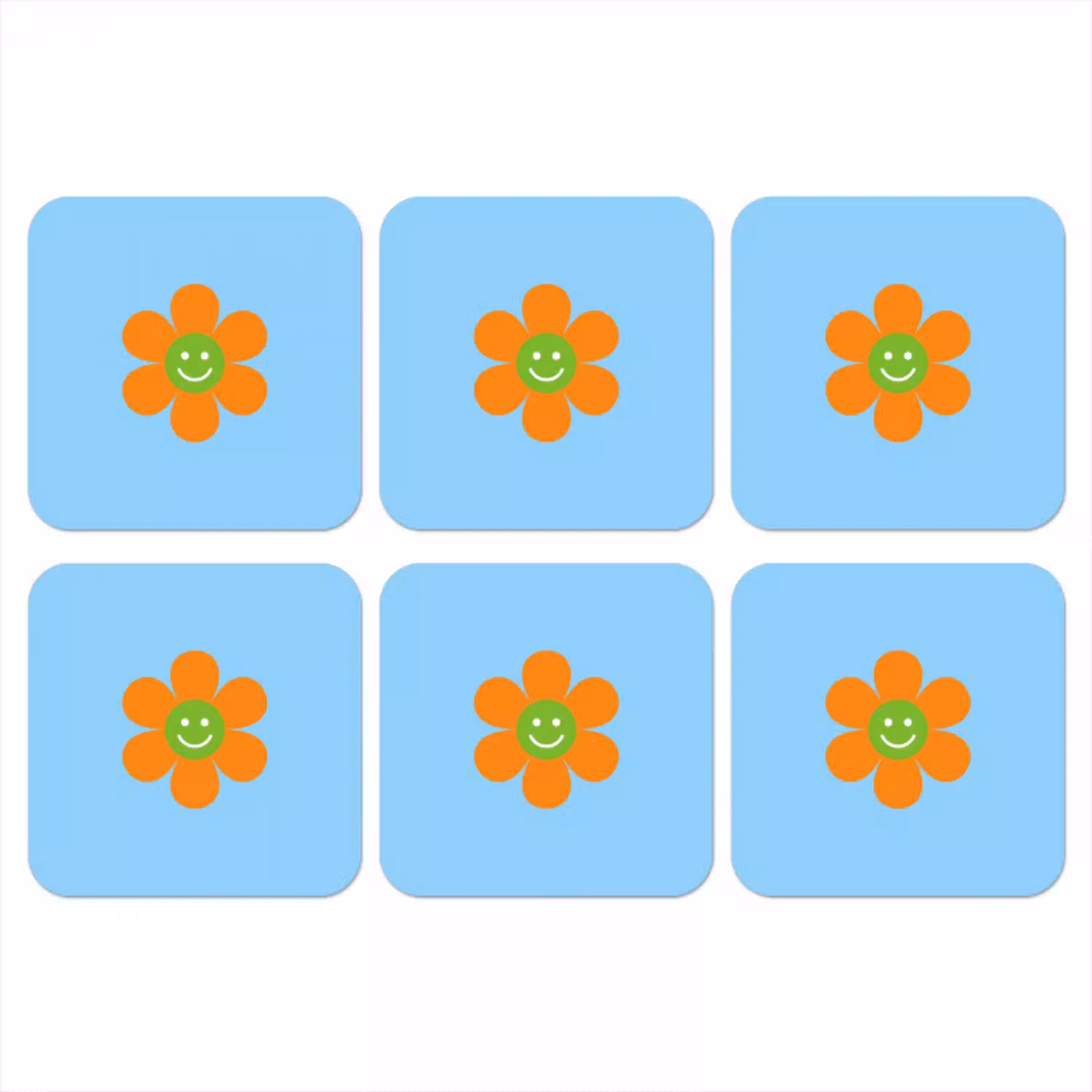 Bloem - Smiley - Kleurrijk onderzetter kurk middel -3d