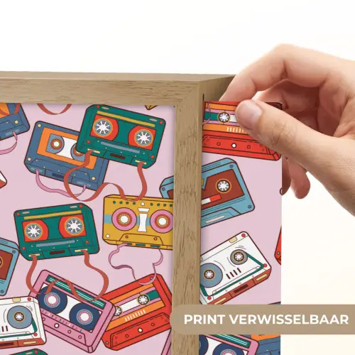Cassette - Patroon - Roze Light Box met batterij (Wandlamp) middel 907 -USP_websiteprintNL