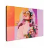 Portret - Vrouw - Abstract - Bloemen Tuinposter op houten frame 2 cm dik klein -3d