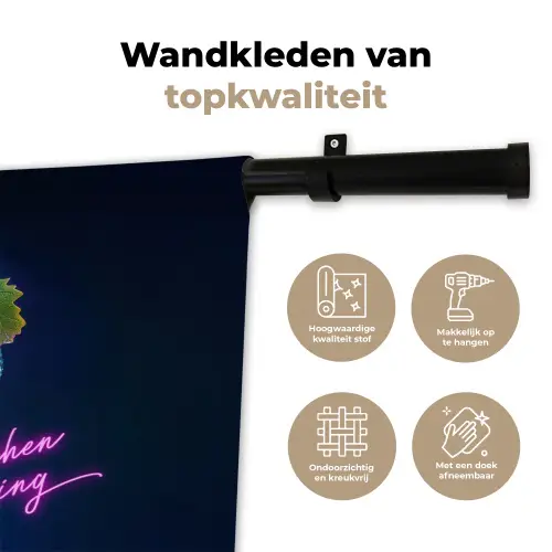 Quote - Neon - Disco - Druiven Wandkleed katoen klein -sfeer2