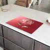 Sierlijk - Bloem - Roze - Glazen Inductie beschermer vinyl 3mm klein -sfeer8