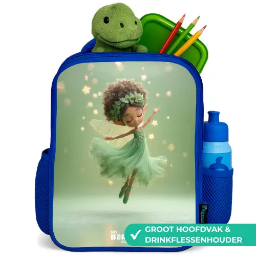 Dansende fee in groen licht Kinderrugzak - Blauw middel -inhoud_NL