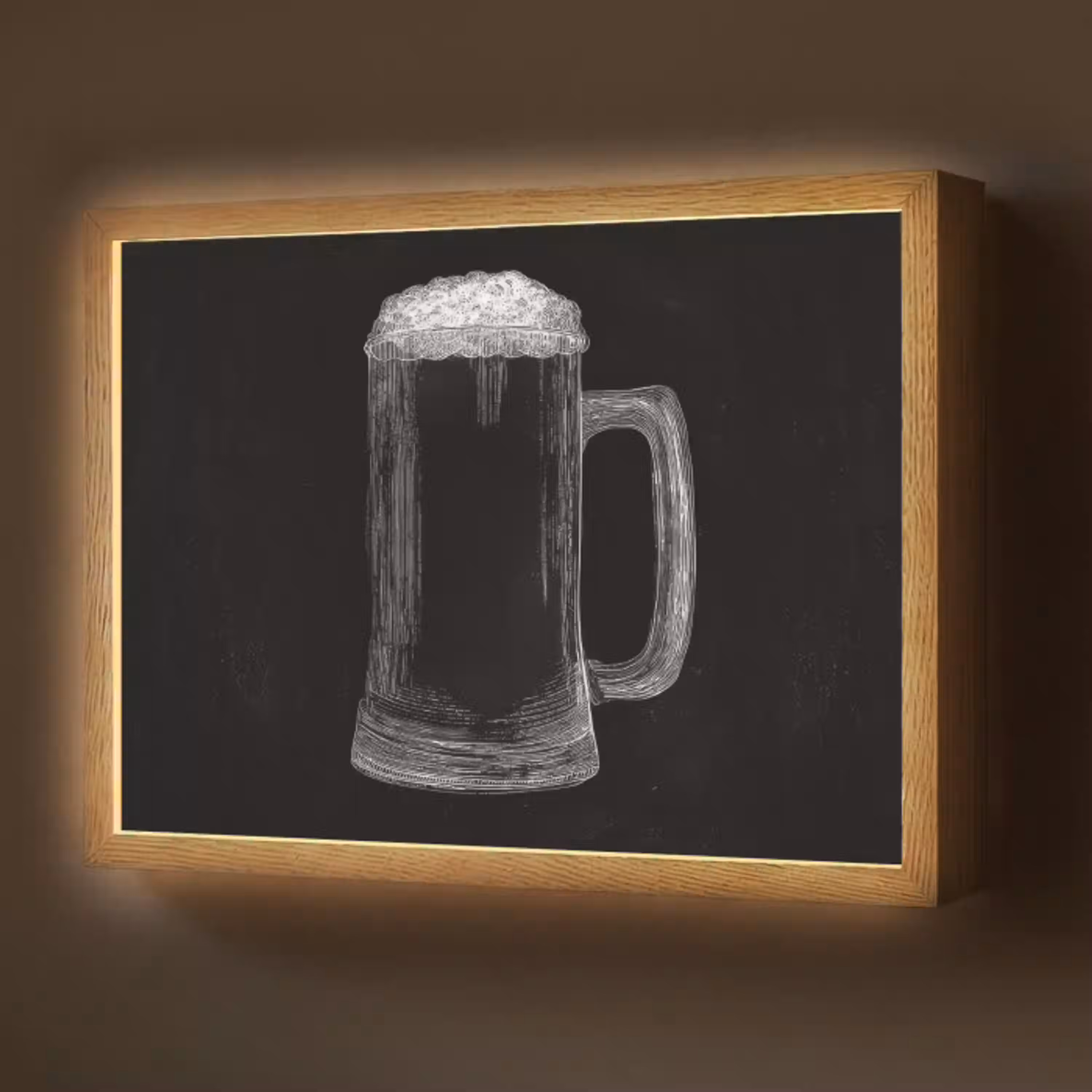 Bierpul - Schuim - Krijttekening Light Box met batterij (Wandlamp) middel -z3d_website
