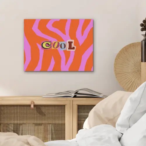 Zebraprint - Grafisch - COOL - Oranje PET vilt klein -sfeer3