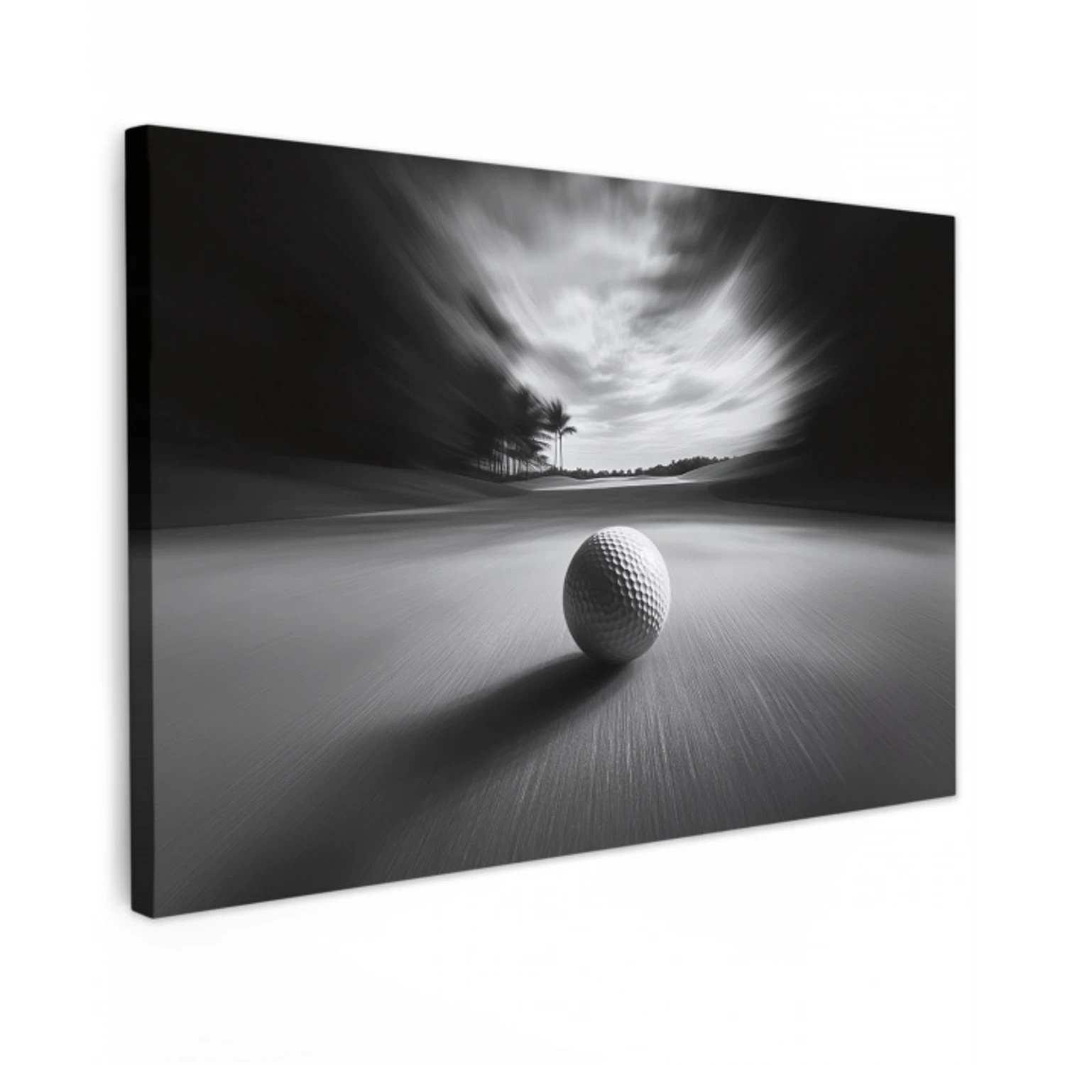 Golfbal - Wazig - Zwart canvas 2cm klein -z3d