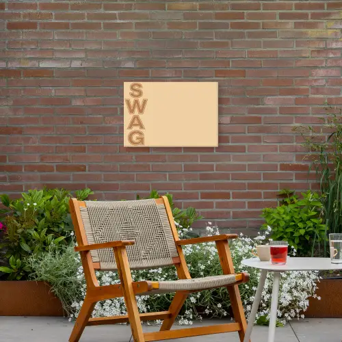 Swag - Bruin - Beige Tuinposter op houten frame 2 cm dik klein -sfeer3
