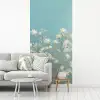 Stengels - Bloemen - Lucht - Wit fotobehang vinyl groot -woonkamer