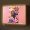 Kleurrijk - Bloemen - Vrouw - Zon Light Box met batterij (Wandlamp) middel -z3d_website