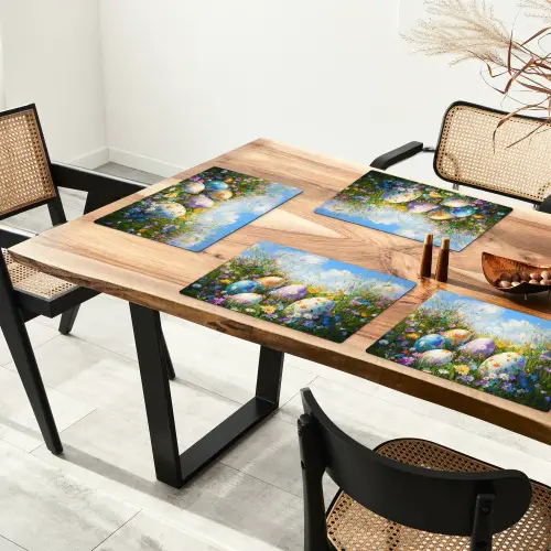Grasveld - Eieren - Bloemen Placemat vinyl groot -zzsfeer4_Kitchenyeah-website