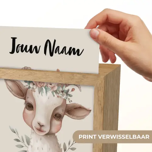 Geit - Dier - Bohemian - Bloemen - Boho Light Box met kabel (Kinderlampje) klein -USP_websiteprintNL