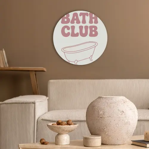 Retro - Bad - Roze Akoestische PET Vilt - Rond klein -sfeer1
