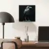 Raaf - Vogels - Zwart aluminium wit klein -sfeer5