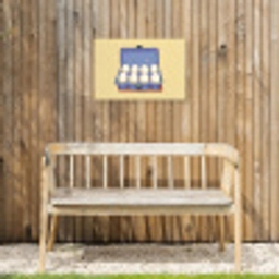 Eieren - Doos - Minimalistisch - Blauw Tuinposter op houten frame 2 cm dik klein -sfeer4