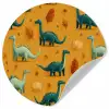 Dinosaurussen - Stekels - Herfstbladeren - Bruin Wandcirkel behangsticker klein -3d