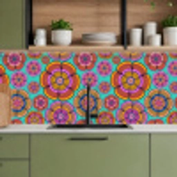 Design - Flower Power - Kleuren keuken achterwand 2 middel 871 -sfeer3