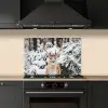 Hert - Sneeuw - Winter - Bos - Dieren keuken achterwand spatscherm klein -sfeer1