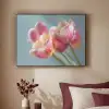 Tulpen - Roze - Stelen Textielframe zwart klein -sfeer1