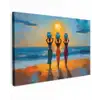 Vrouwen - Strand - Zondsondergang canvas 2cm klein -z3d