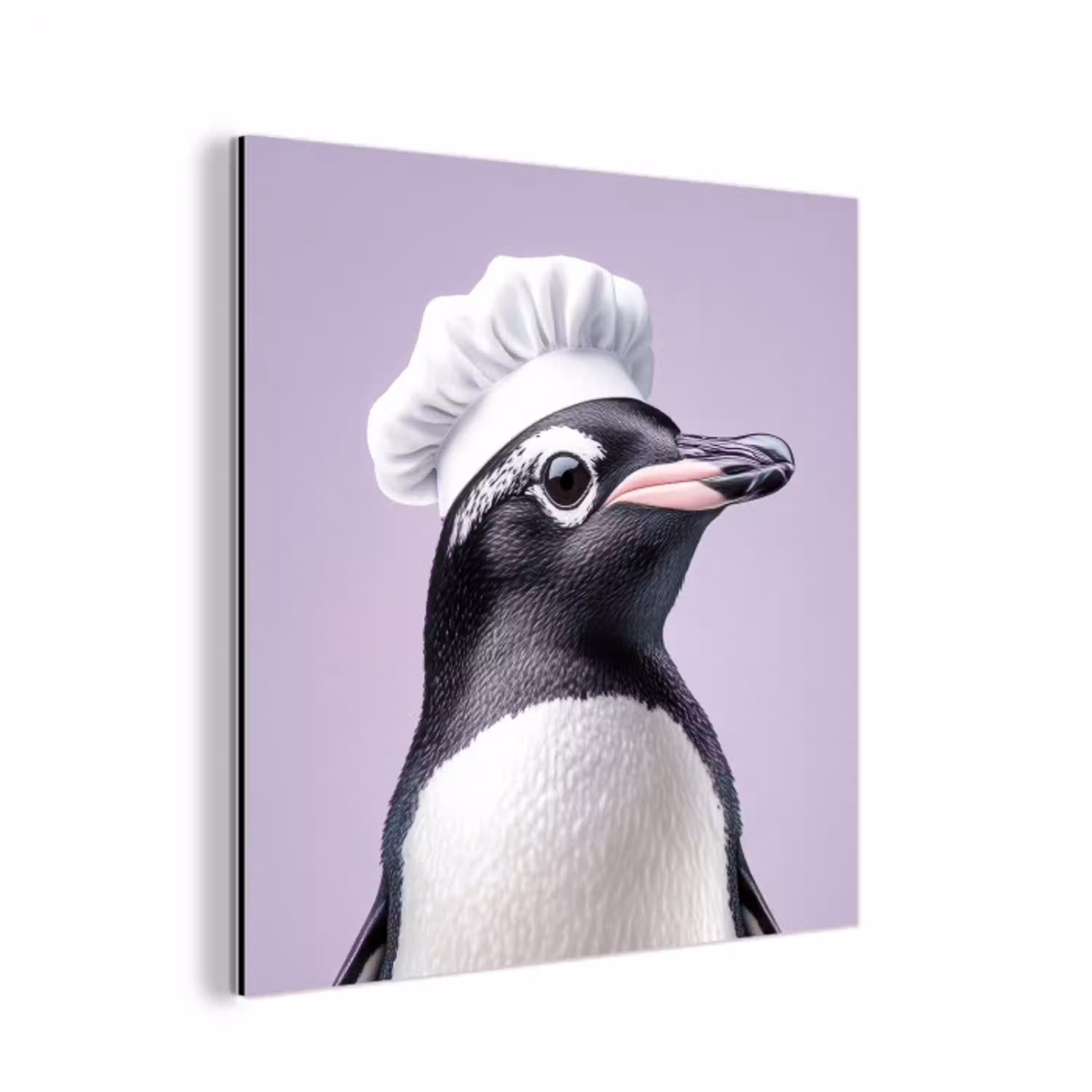 Pinguïn - Koksmuts - Lief - Paars aluminium wit klein -3d