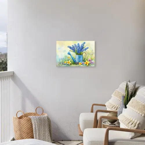 Lavendelbloemen - Quote - Gieter Tuinposter op houten frame 2 cm dik klein -sfeer1