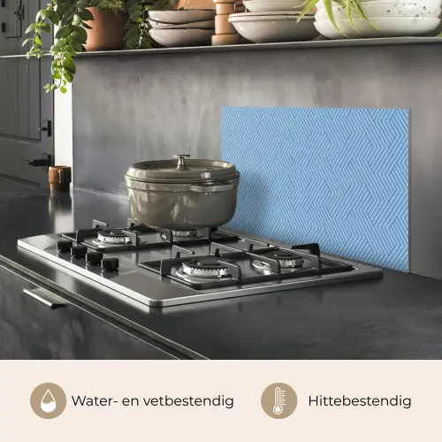 Donkerblauw - Patroon - Lijnen keuken achterwand spatscherm klein 900 -usp_NL