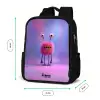 Roze harig monster met grote ogen Rugzak - Zwart middel -productfoto_formaten