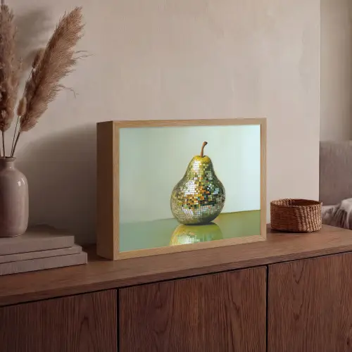 Fruit - Disco - Art - Glitter Light Box met batterij (Wandlamp) middel -sfeer2