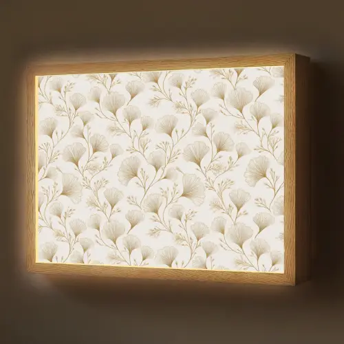 Ginkgo - Takken - Goud Light Box met batterij (Wandlamp) middel 907 -z3d_website