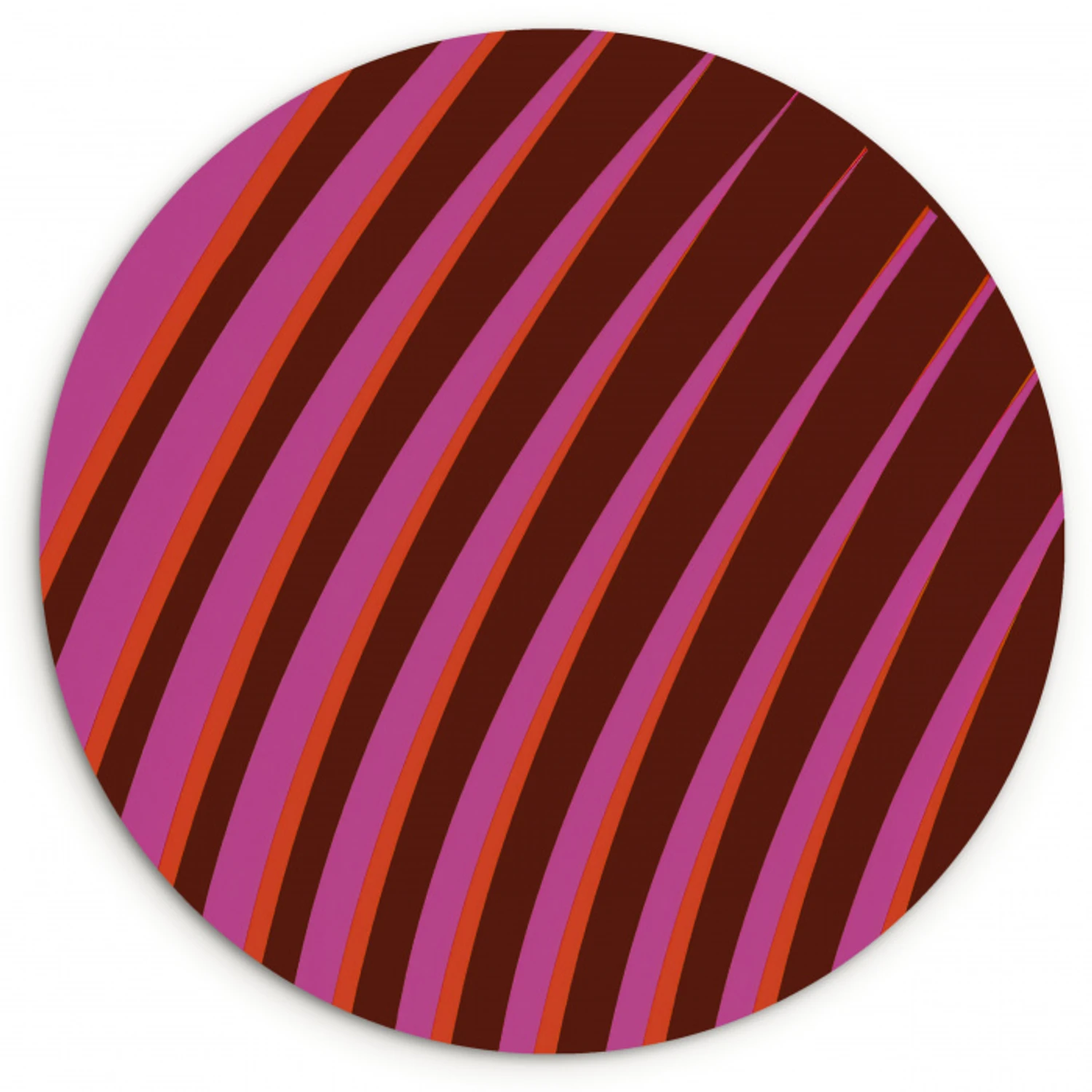 Lijnen - Rood - Beweging Wandcirkel kunststof plaat 5mm dik klein -3d