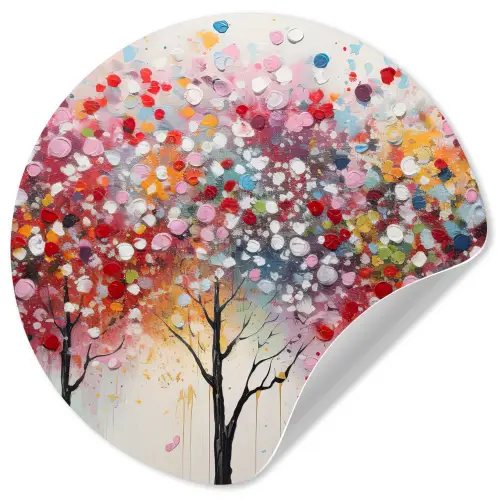 Kunst - Bomen - Natuur - Acryl Wandcirkel behangsticker klein -3d