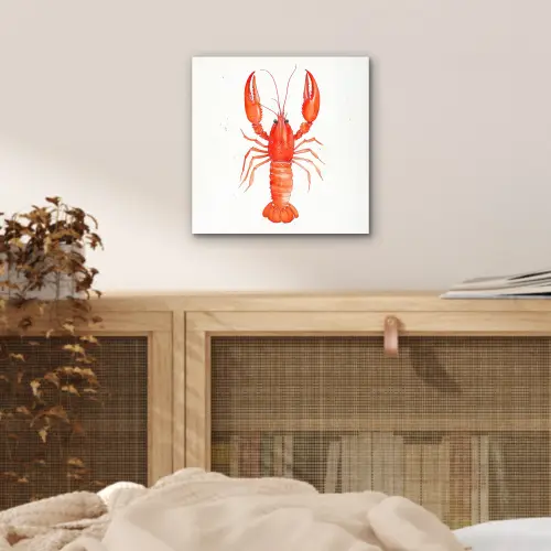 Kreeft - Waterverf - Aquarel - Oranje aluminium wit klein -sfeer3