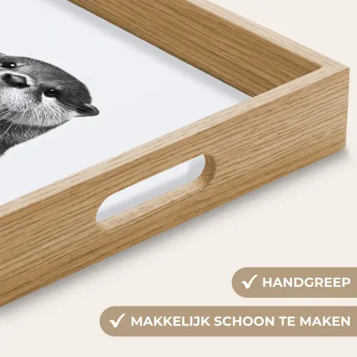 Wijnfles - Otter - Zwart Dienblad Rechthoek middel -USP_HandgreepNL