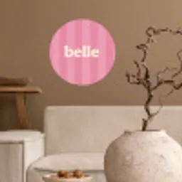 Roze - Gestreept - Belle Wandcirkel behangsticker klein -sfeer1