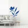 Bloem - Blaadjes - Minimalistisch - Blauw fotobehang vinyl groot -woonkamer
