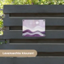 Golven - Heuvels - Abstract - Paars tuinposter los doek klein -sfeer3