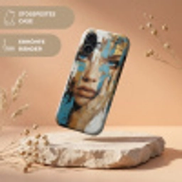Abstract - Penseelstreken - Blauw - Gezicht Toughcase MagSafe Apple iPhone 17 klein -USP_RandenV_DE