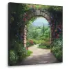 Doorkijk - Landschap - Bloemen - Pad - Uitzicht Textielframe zwart klein -3d