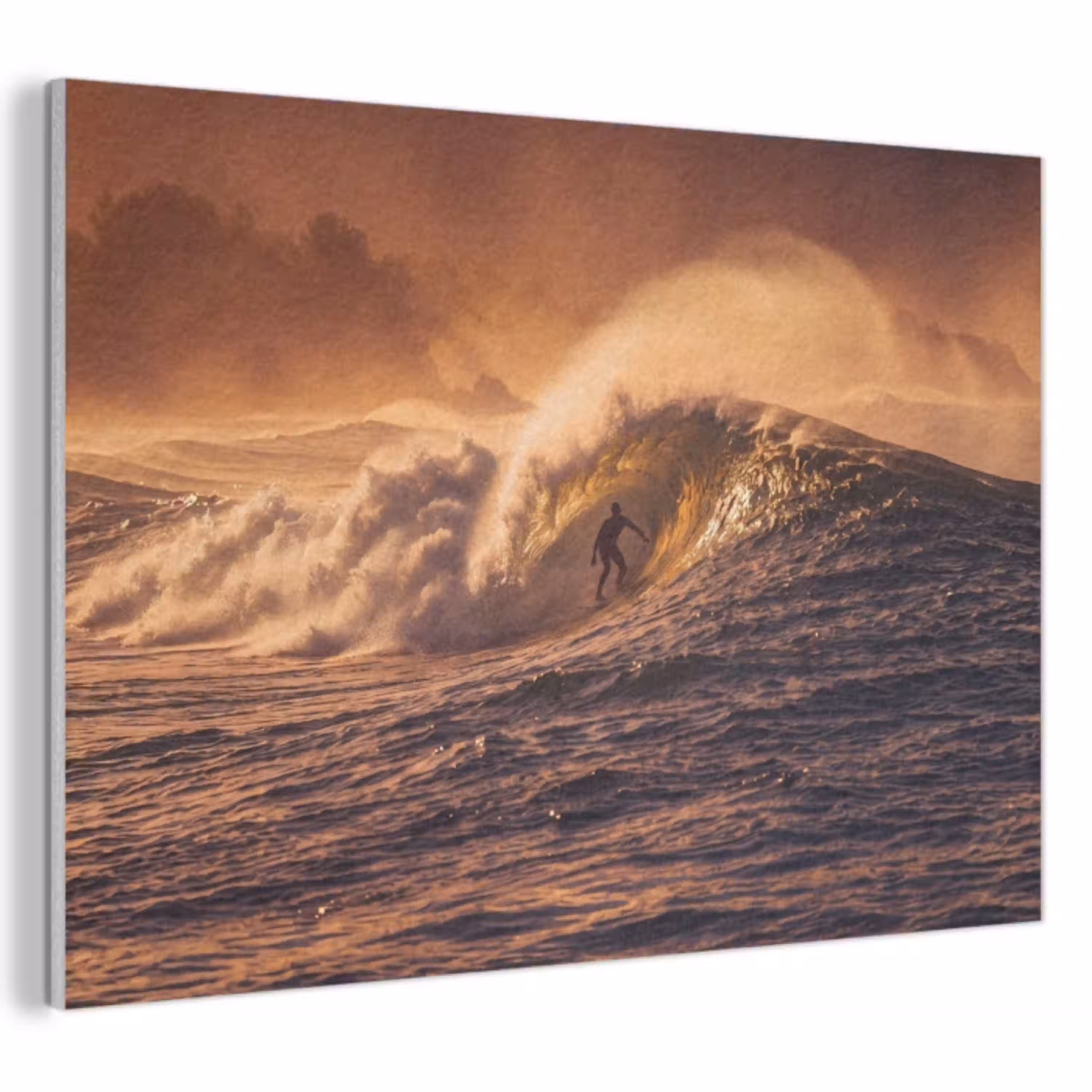 Surfer - Golf - Oceaan - Sport - Oranje PET vilt klein -3d