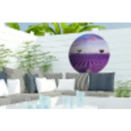 Lavendel - Natuur - Paars - Bomen - Bloemen Wandcirkel tuinposter met ringen klein -buiten2