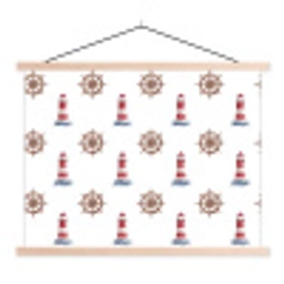 Nautisch - Klassiek - Rood textielposter latten blank klein 122 -3d