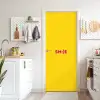 Smile - Roze - Geel deurposter klein -sfeer5