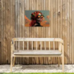 Vrouw - Kroon - Tomaat - Bascilicum - Zonnebril Tuinposter op houten frame 2 cm dik klein -sfeer4