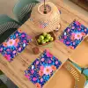 Bloemen - Blauw - Roze Placemat vinyl groot -zzsfeer5_Kitchenyeah-website