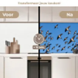 Zwaluwen - Vliegen - Blauw keuken achterwand 2 middel -voor-na2_NL