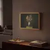 Goudbruine - Bladeren - Vaas - Herfstachtig Light Box met batterij (Wandlamp) middel -sfeer1