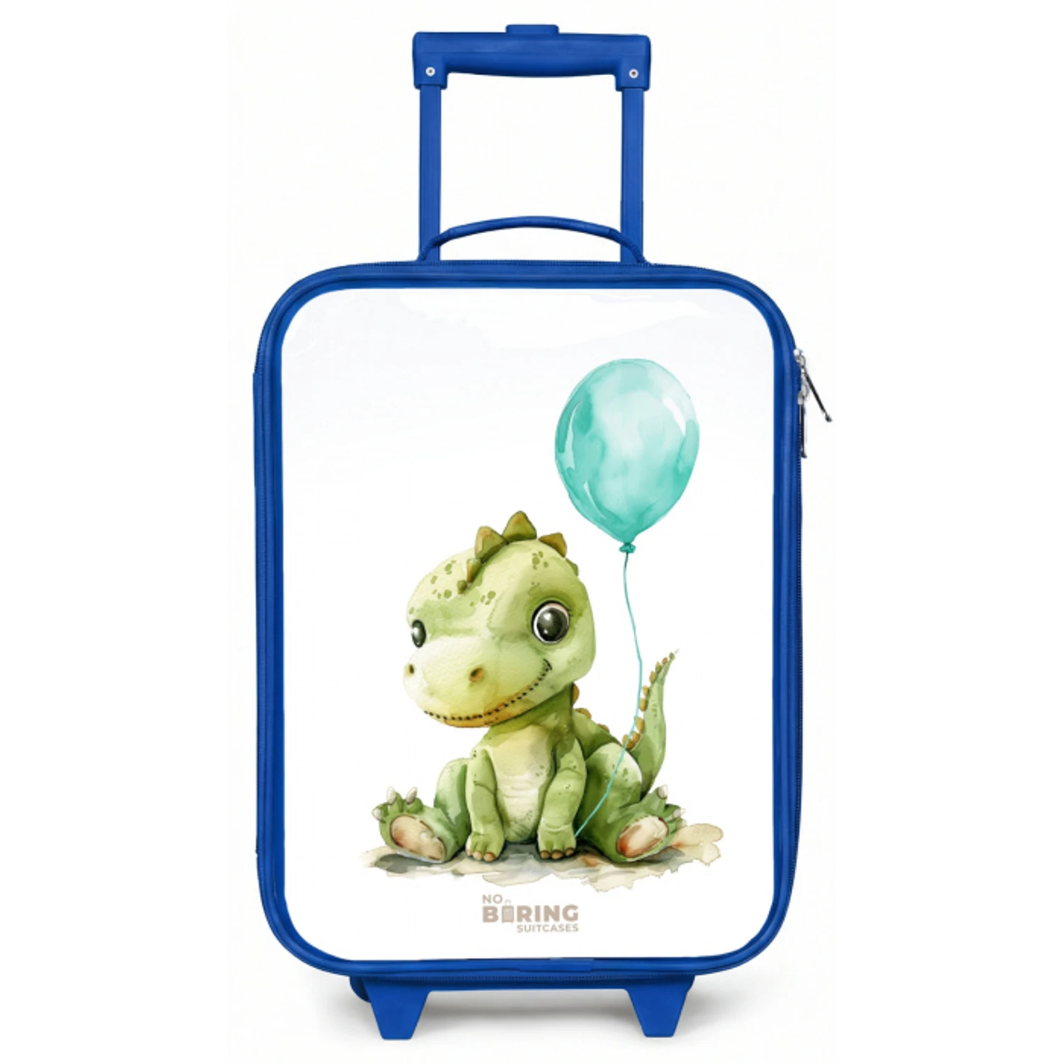Dino met blauwe ballon Kinderkoffer - Blauw klein -zz3dotto