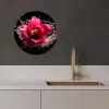 Bloemen - Roze - Water - Zwart - Botanisch - Natuur KitchenYeah - Keuken - Wandcirkel Forex klein -sfeer1