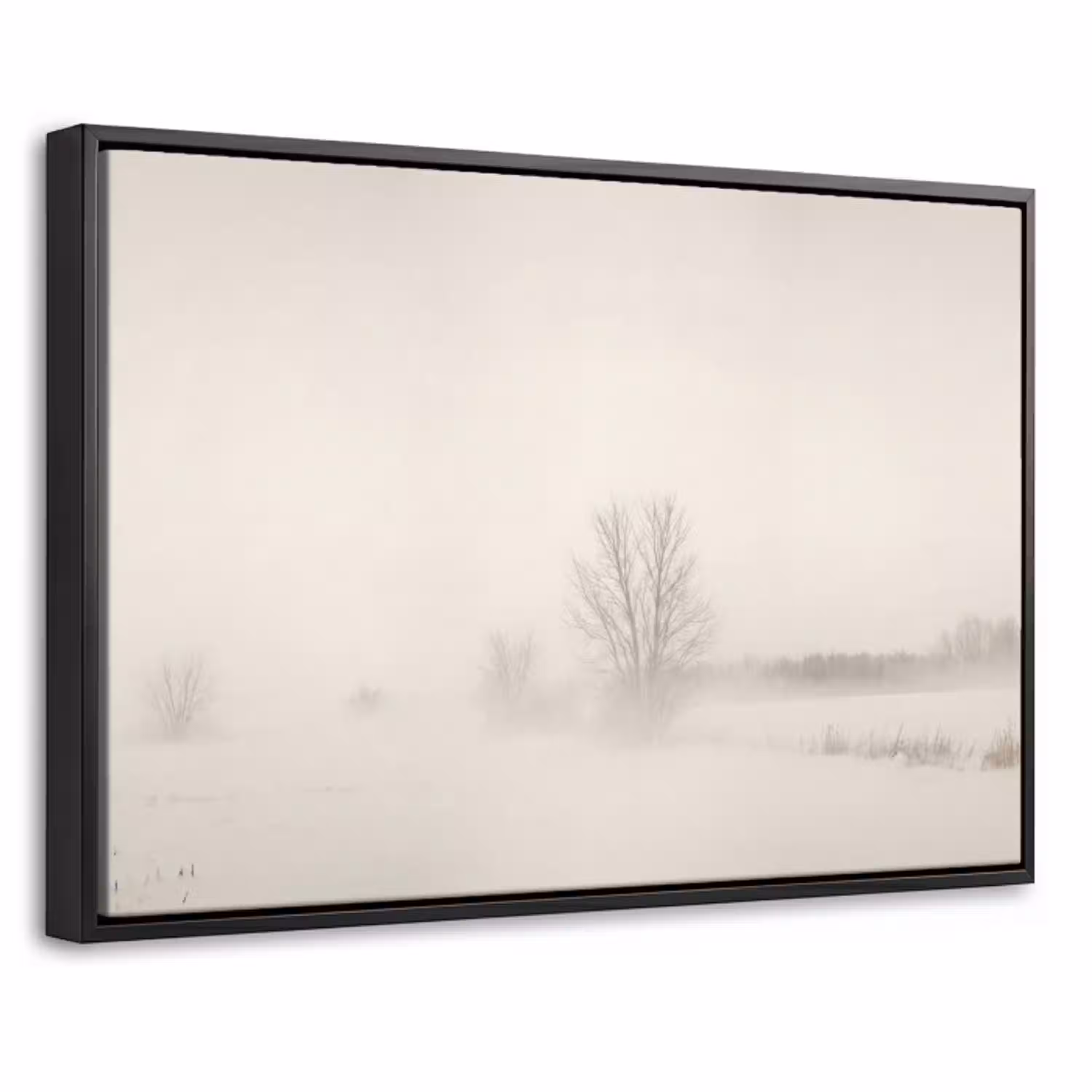 Boom - Mist - Sneeuw - Winter - Minimalistisch Canvas met baklijst klein -threedimensional_3d_global