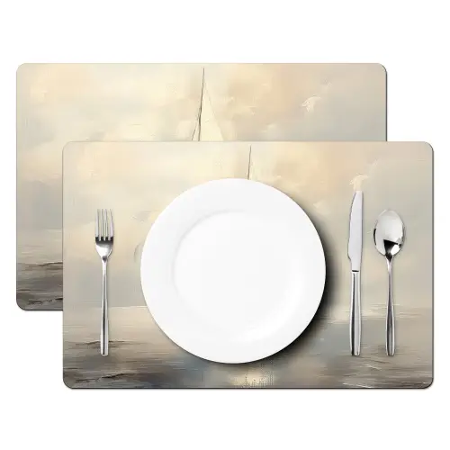 Zeilschip - Zee - Bewolkt Placemat vinyl groot -zzsfeer2_Kitchenyeah-website