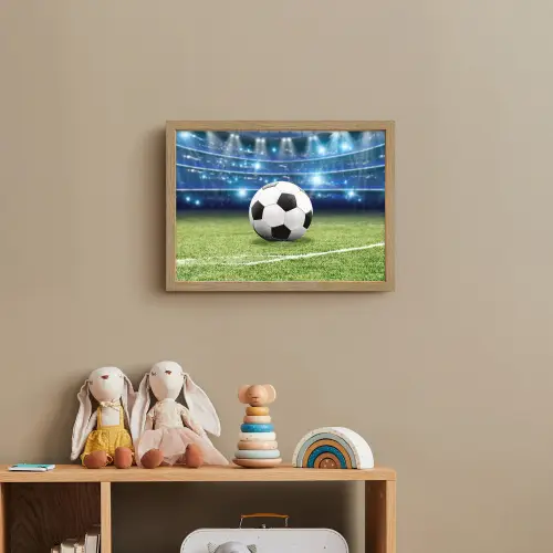 Voetbal - Stadion - Bal - Jongens Light Box met batterij (Wandlamp kind) middel -sfeer2_kind